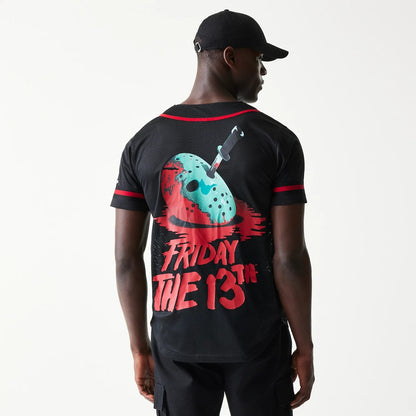 The Male model is wearing Friday The 13Th Black Jersey 2