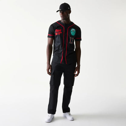 The Male model is wearing Friday The 13Th Black Jersey 8