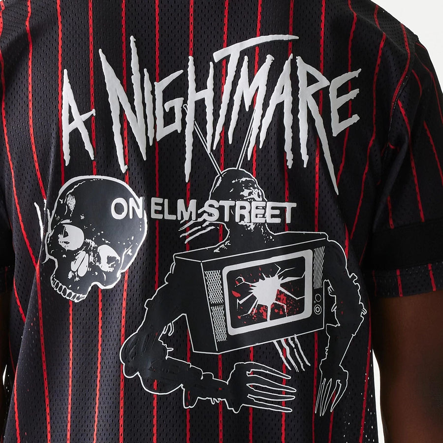 The Male model is wearing A Nightmare On Elm Street Black Jersey 5