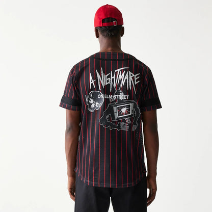 The Male model is wearing A Nightmare On Elm Street Black Jersey 2