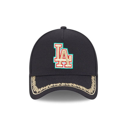 This is a LA Dodgers Ornate Visor Black 9FORTY A-Frame Adjustable Cap 3