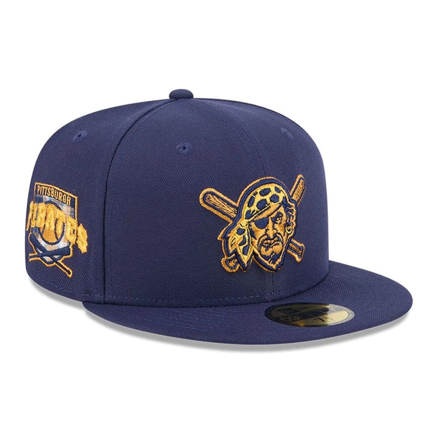This is a Pittsburgh Pirates Pattern Undervisor Dark Blue 59FIFTY Fitted Cap 1