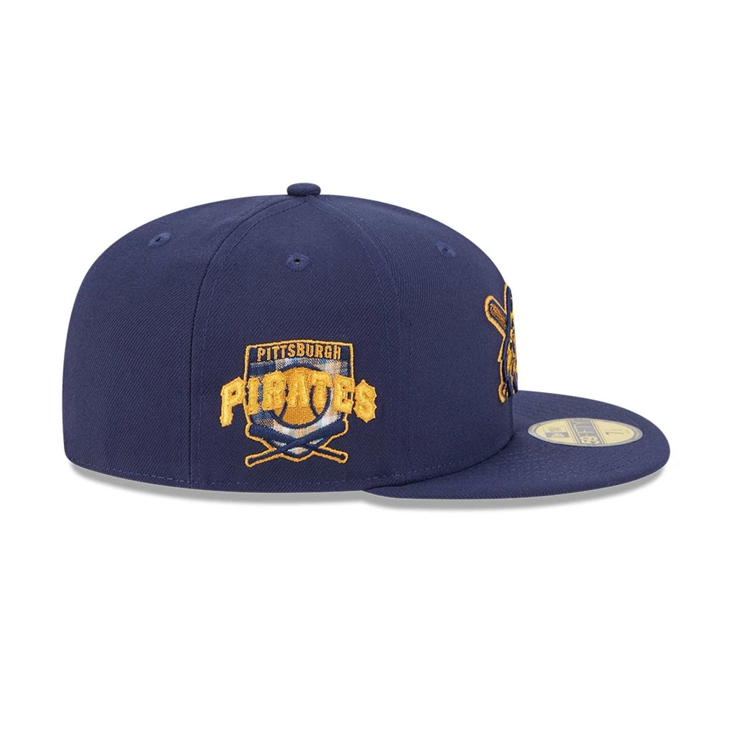 This is a Pittsburgh Pirates Pattern Undervisor Dark Blue 59FIFTY Fitted Cap 5