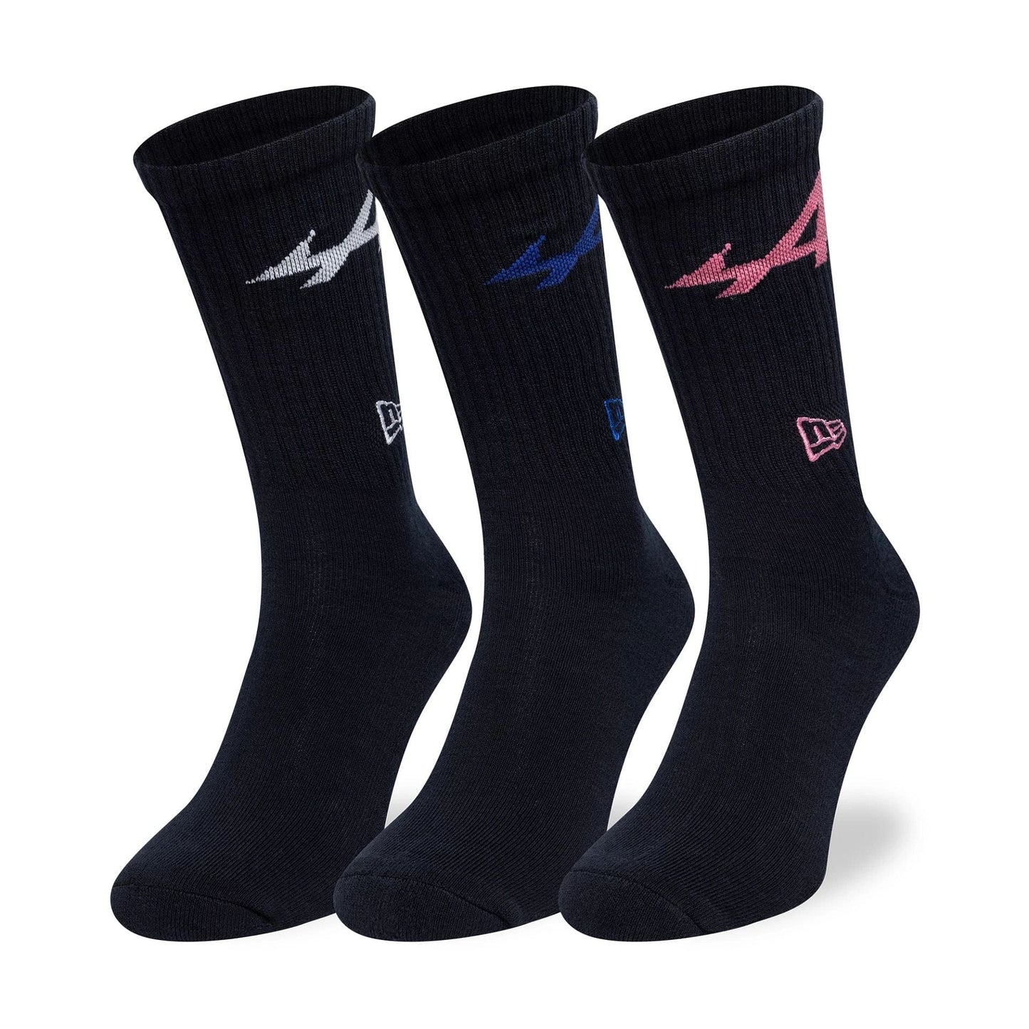 This is a Alpine Racing Alpine Logo Navy 3 Pack Crew Socks  1