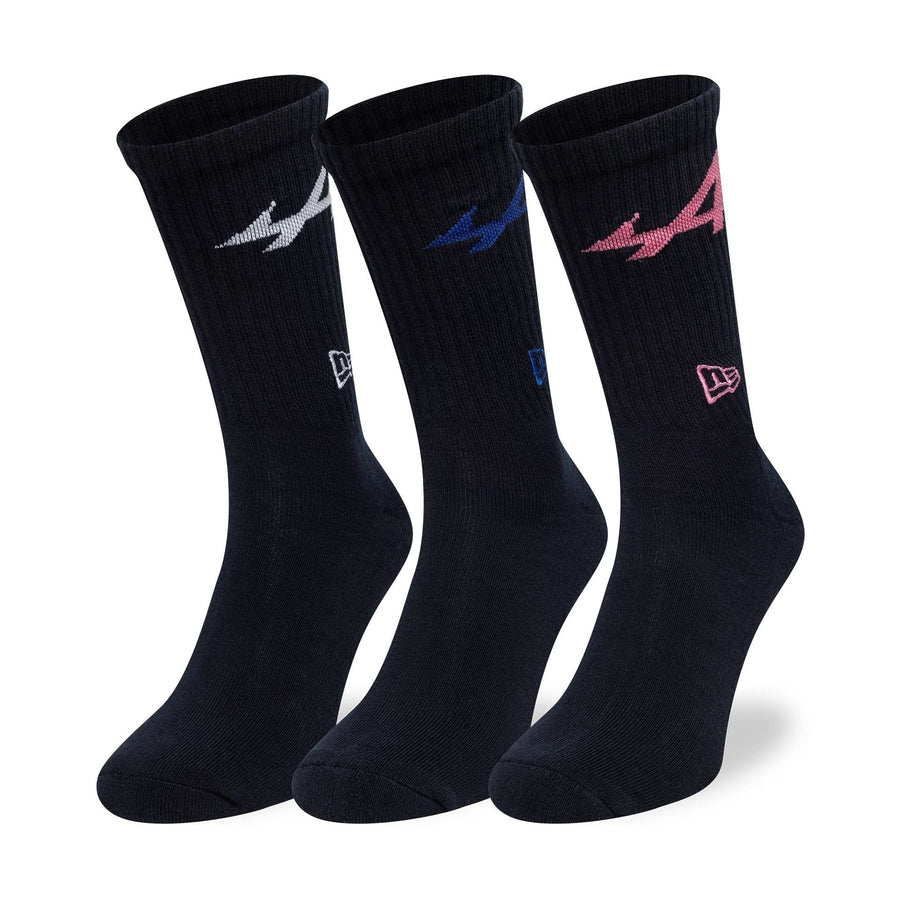 This is a Alpine Racing Alpine Logo Navy 3 Pack Crew Socks  1