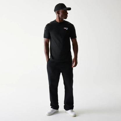 The Male model is wearing New England Patriots NFL 3RD Down Black T-Shirt 8