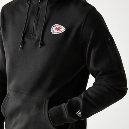 The Male model is wearing Kansas City Chiefs NFL 3RD Down Black Pullover Hoodie 4