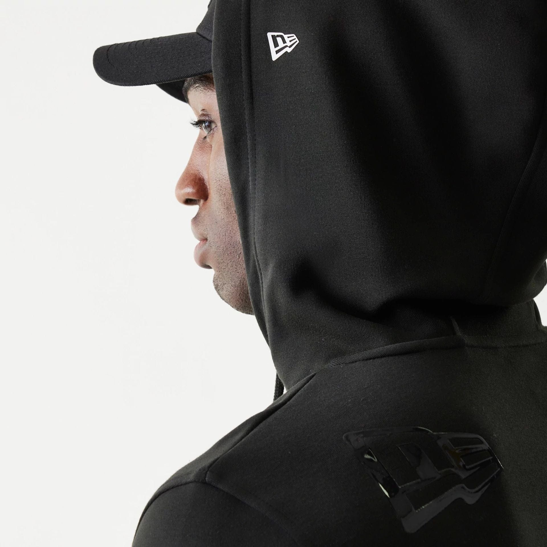 The Male model is wearing Kansas City Chiefs NFL 3RD Down Black Pullover Hoodie 5