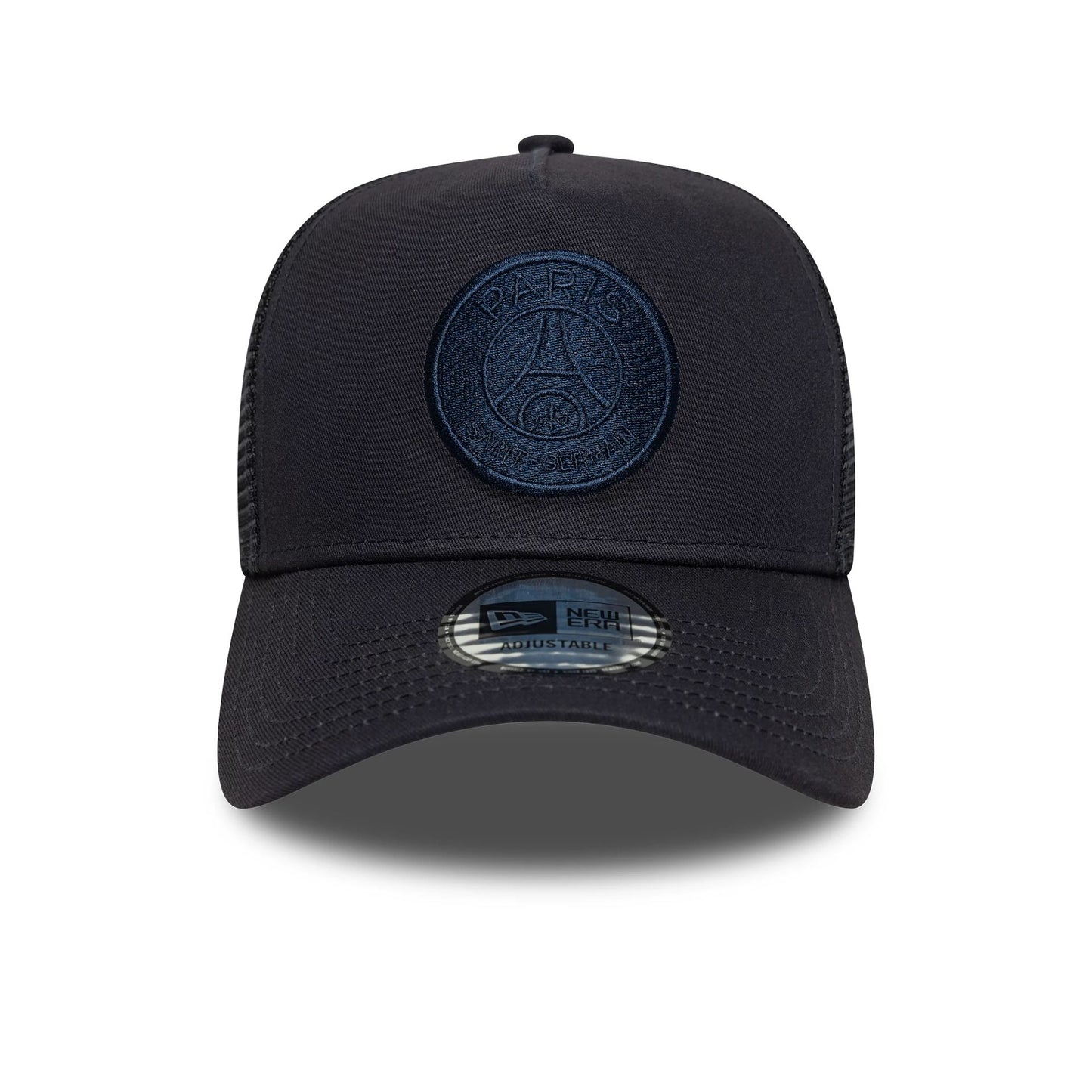 This is a Paris Saint-Germain Tonal Navy 9FORTY A-Frame Trucker Adjustable Cap 2