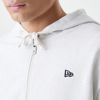 The Male model is wearing New Era Premium Essential Pastel Grey Oversized Full Zip Hoodie 4