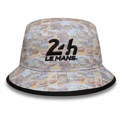 This is a 24HR Le Mans All Over Print Black Bucket Hat 2