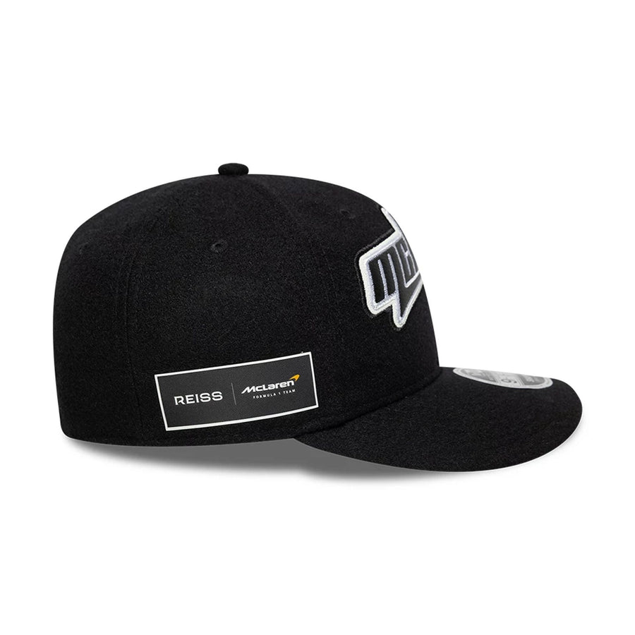 This is a Reiss x McLaren Racing Black Retro Crown 9FIFTY Adjustable Cap 4