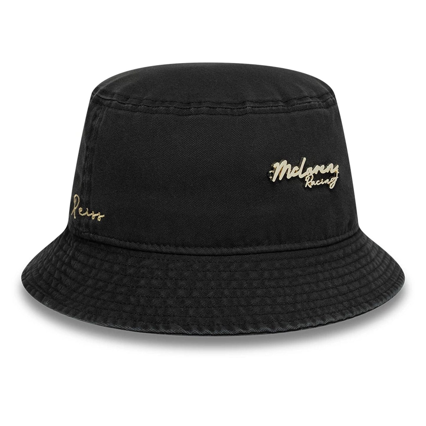 This is a McLaren x Reiss Leisure Black Bucket Hat 3