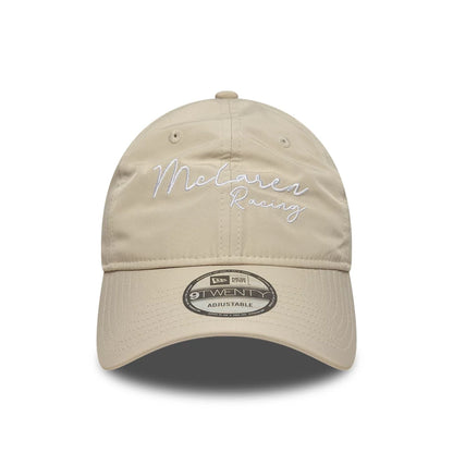 This is a McLaren x Reiss Wordmark Beige 9TWENTY Adjustable Cap 2
