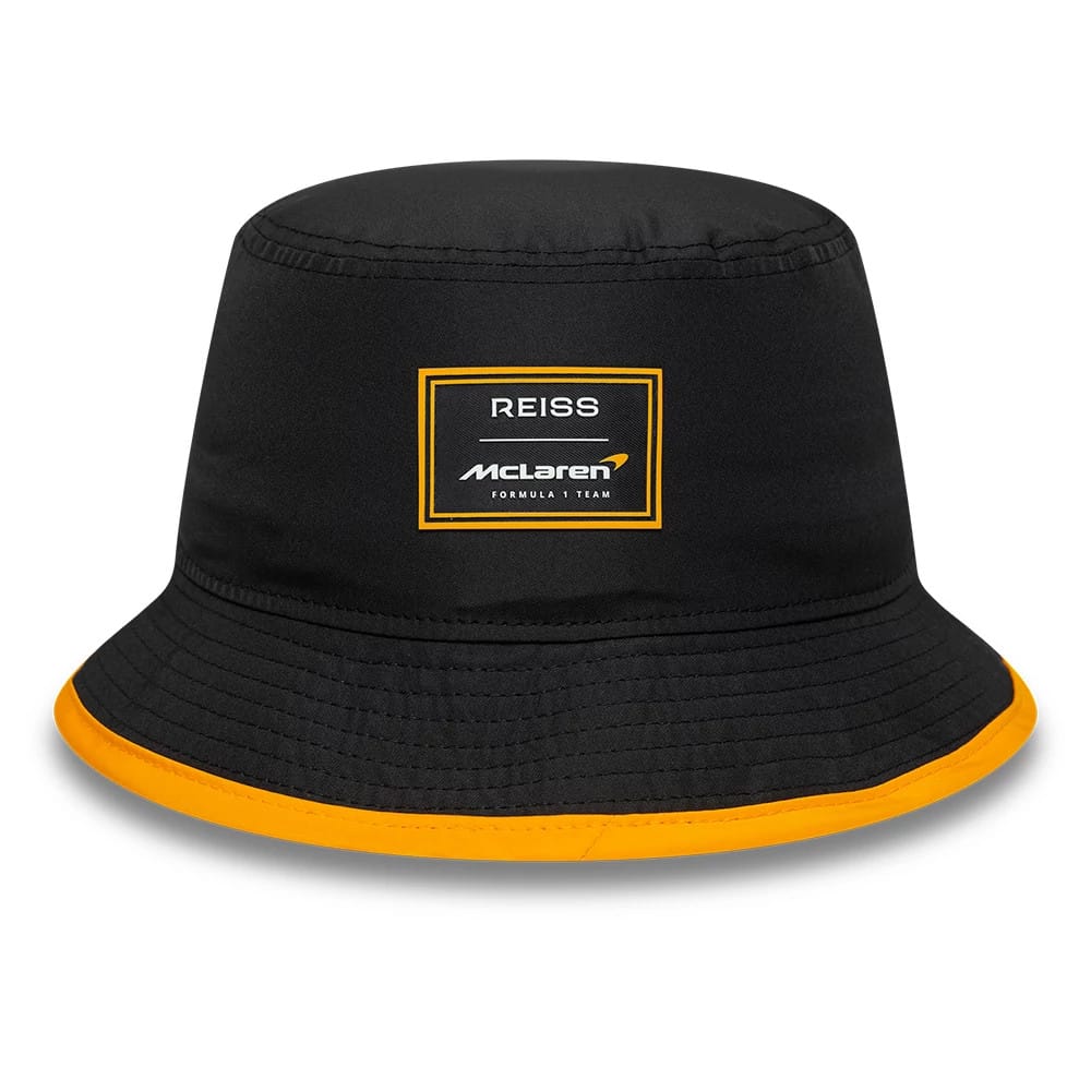 This is a McLaren x Reiss Seasonal Black Bucket Hat 2