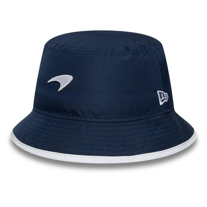 This is a McLaren x Reiss Seasonal Navy Bucket Hat 1