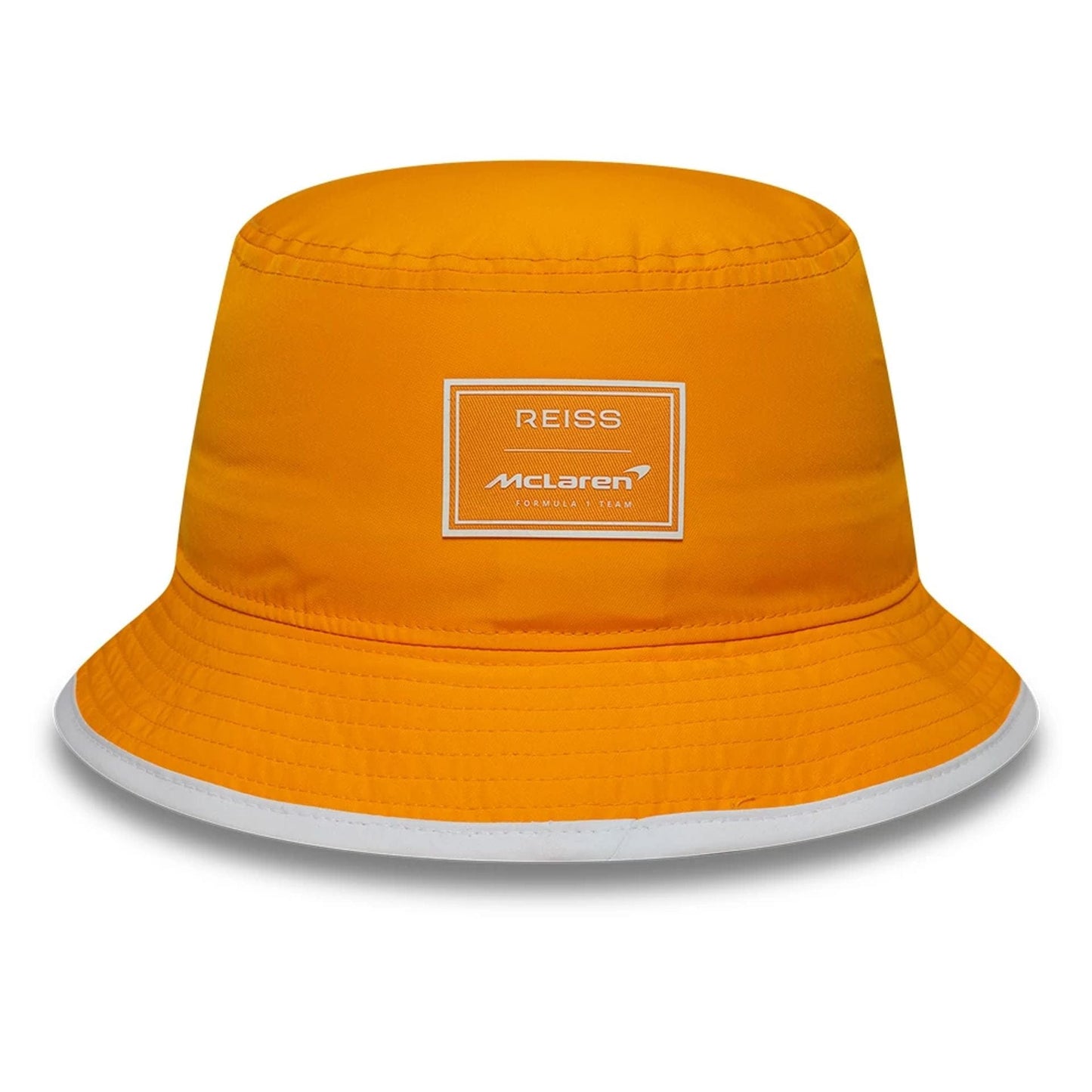 This is a McLaren x Reiss Seasonal Orange Bucket Hat 2