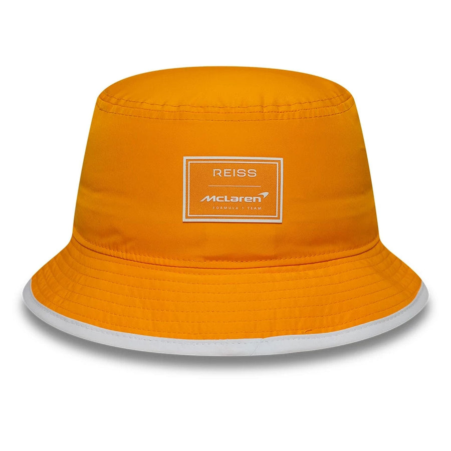 This is a McLaren x Reiss Seasonal Orange Bucket Hat 2