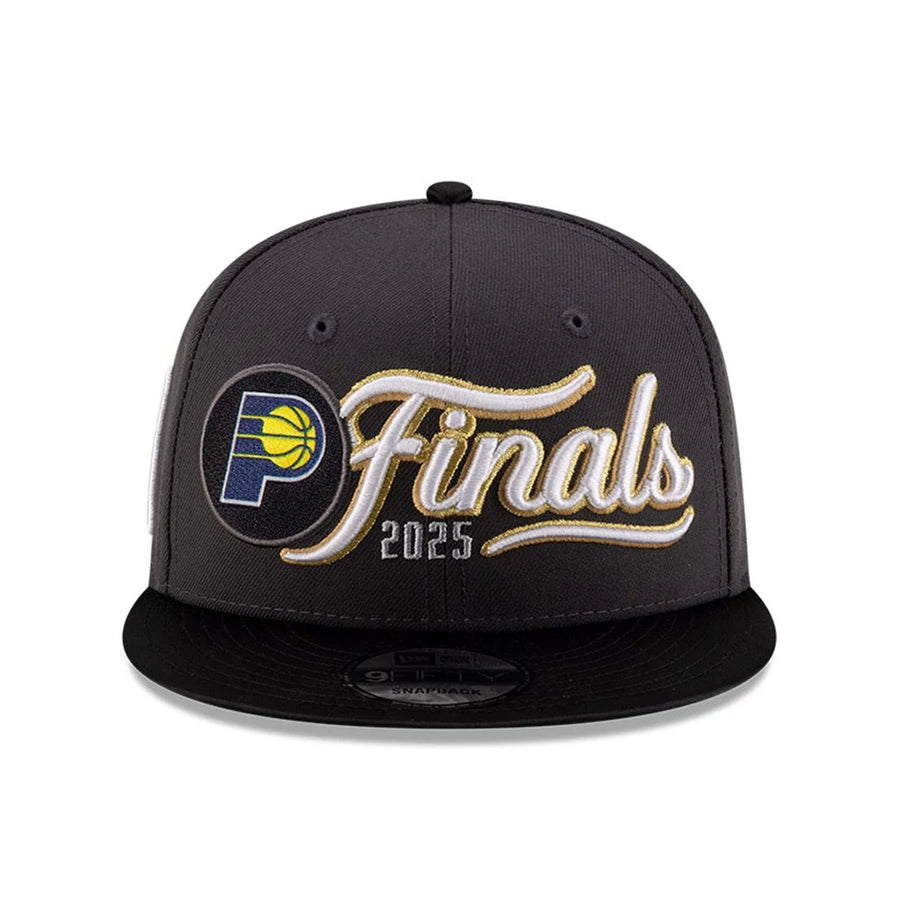 This is a NBA Conference Finals 2025 Indiana Pacers Dark Grey 9FIFTY Snapback Cap 3