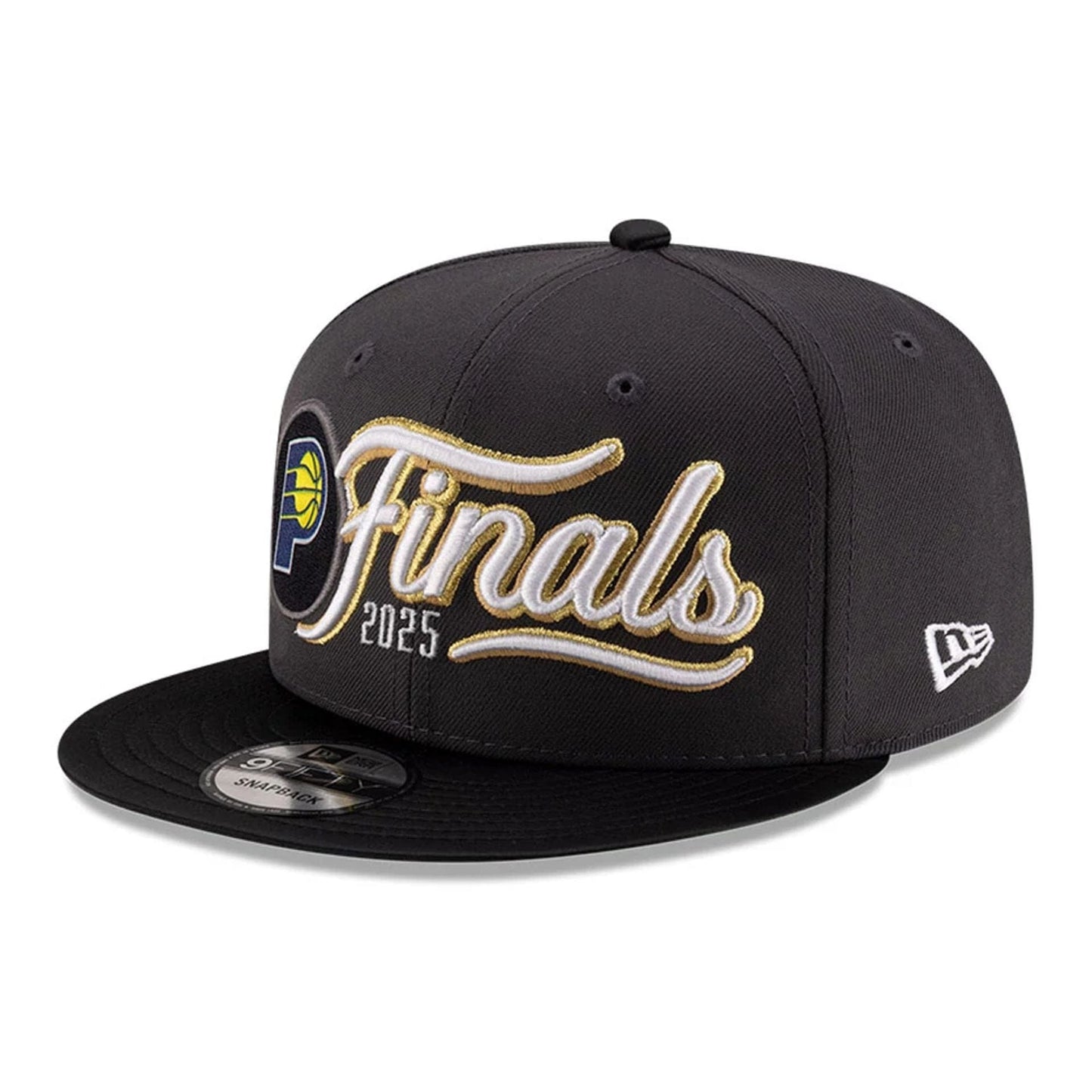 This is a NBA Conference Finals 2025 Indiana Pacers Dark Grey 9FIFTY Snapback Cap 4