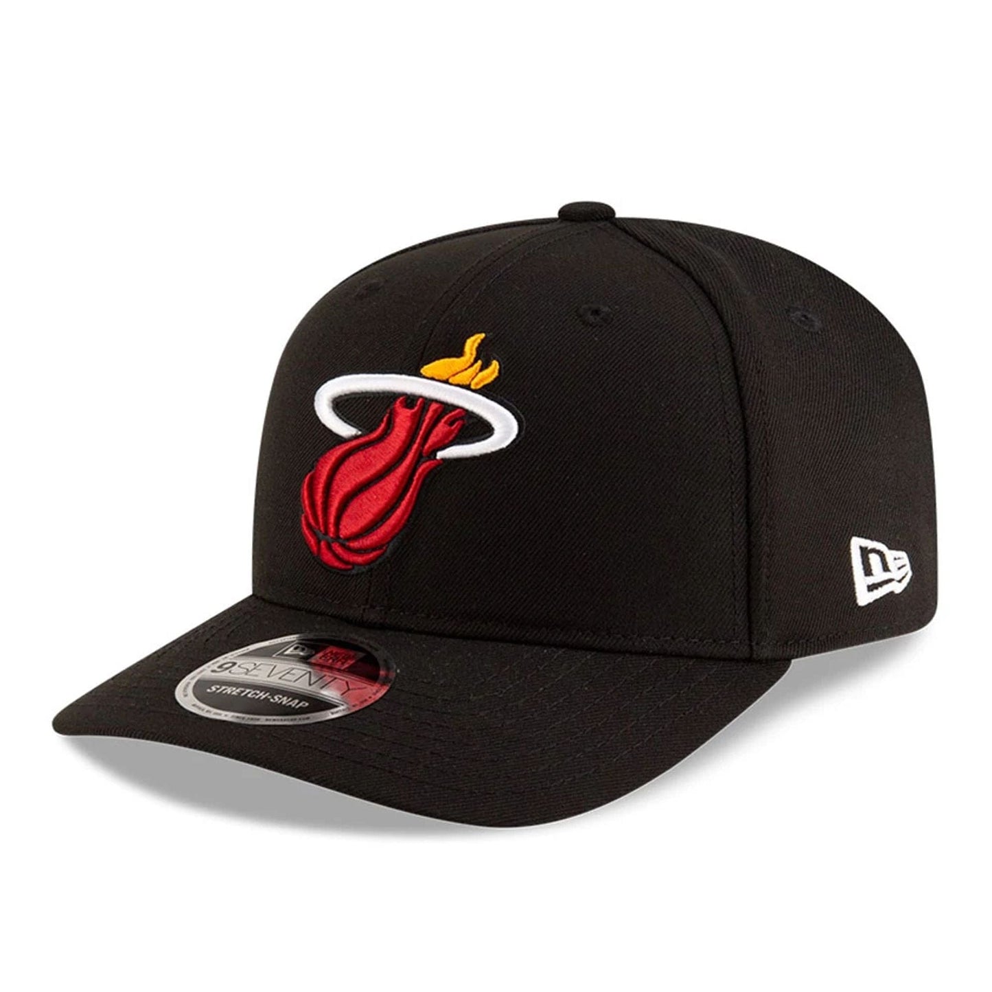 This is a Miami Heat NBA Team Black 9SEVENTY Stretch Snap Adjustable Cap 1