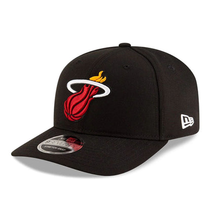 This is a Miami Heat NBA Team Black 9SEVENTY Stretch Snap Adjustable Cap 1