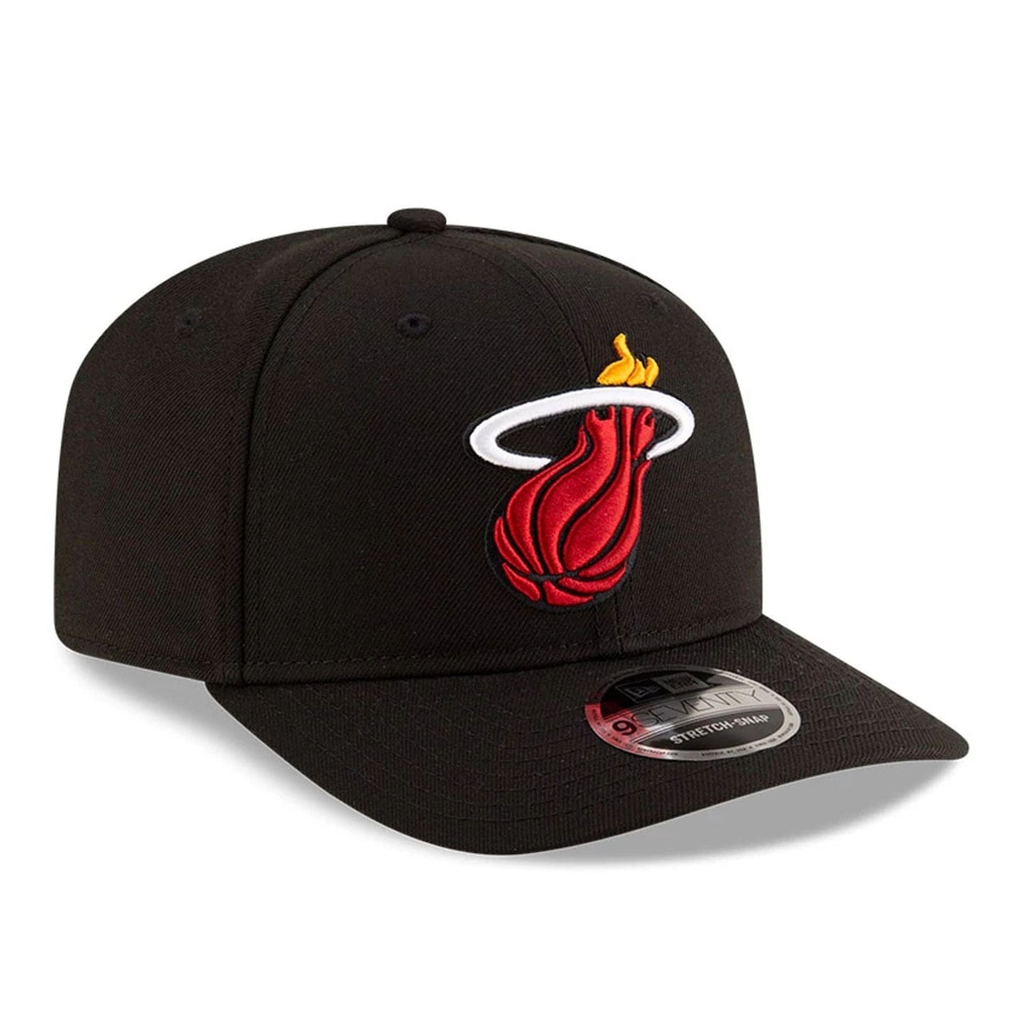 This is a Miami Heat NBA Team Black 9SEVENTY Stretch Snap Adjustable Cap 4