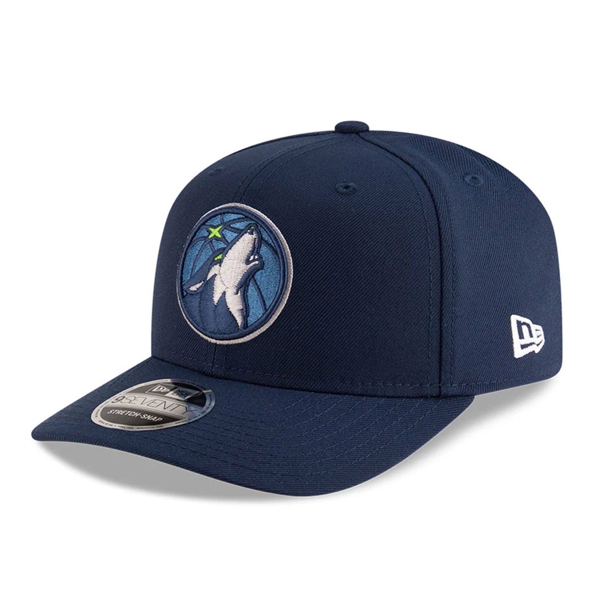This is a Minnesota Timberwolves NBA Team Dark Blue 9SEVENTY Stretch Snap Adjustable Cap 1