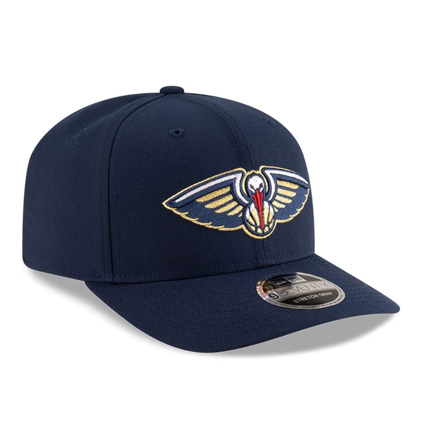 This is a New Orleans Pelicans NBA Team Dark Blue 9SEVENTY Stretch Snap Adjustable Cap 4