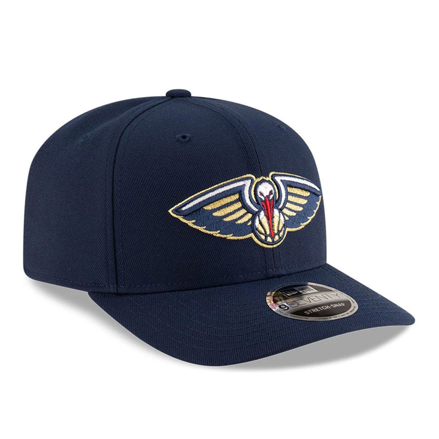 This is a New Orleans Pelicans NBA Team Dark Blue 9SEVENTY Stretch Snap Adjustable Cap 4
