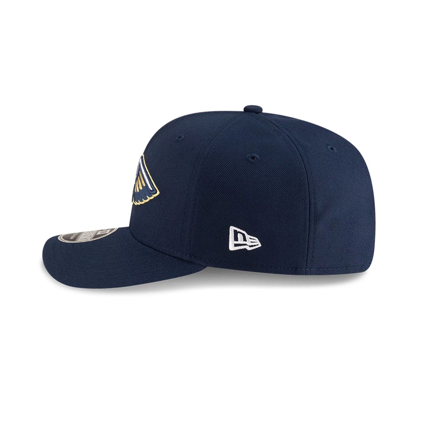 This is a New Orleans Pelicans NBA Team Dark Blue 9SEVENTY Stretch Snap Adjustable Cap 5