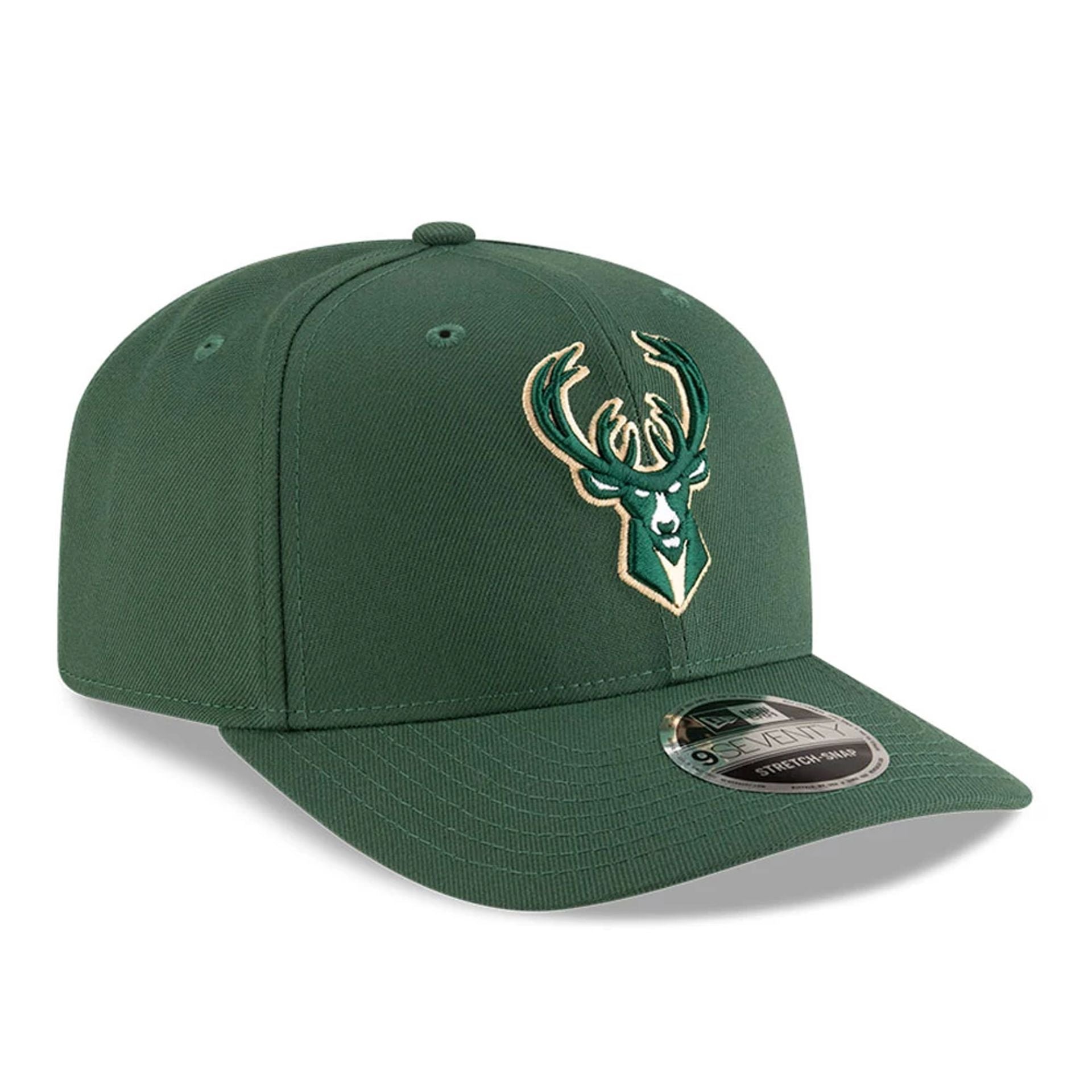 This is a Milwaukee Bucks NBA Team Dark Green 9SEVENTY Stretch Snap Adjustable Cap 4