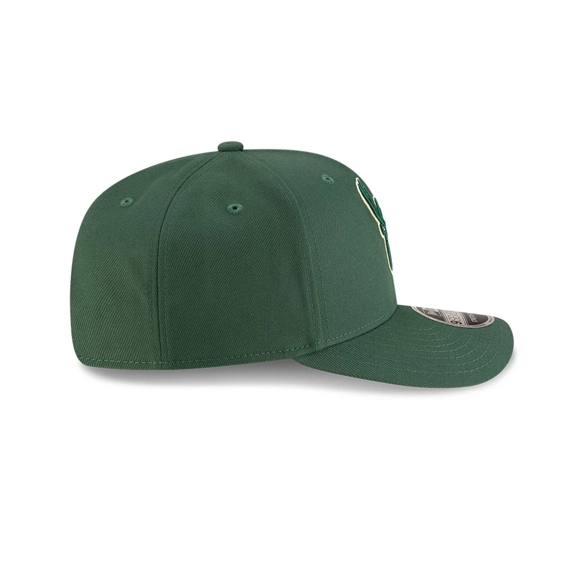 This is a Milwaukee Bucks NBA Team Dark Green 9SEVENTY Stretch Snap Adjustable Cap 6