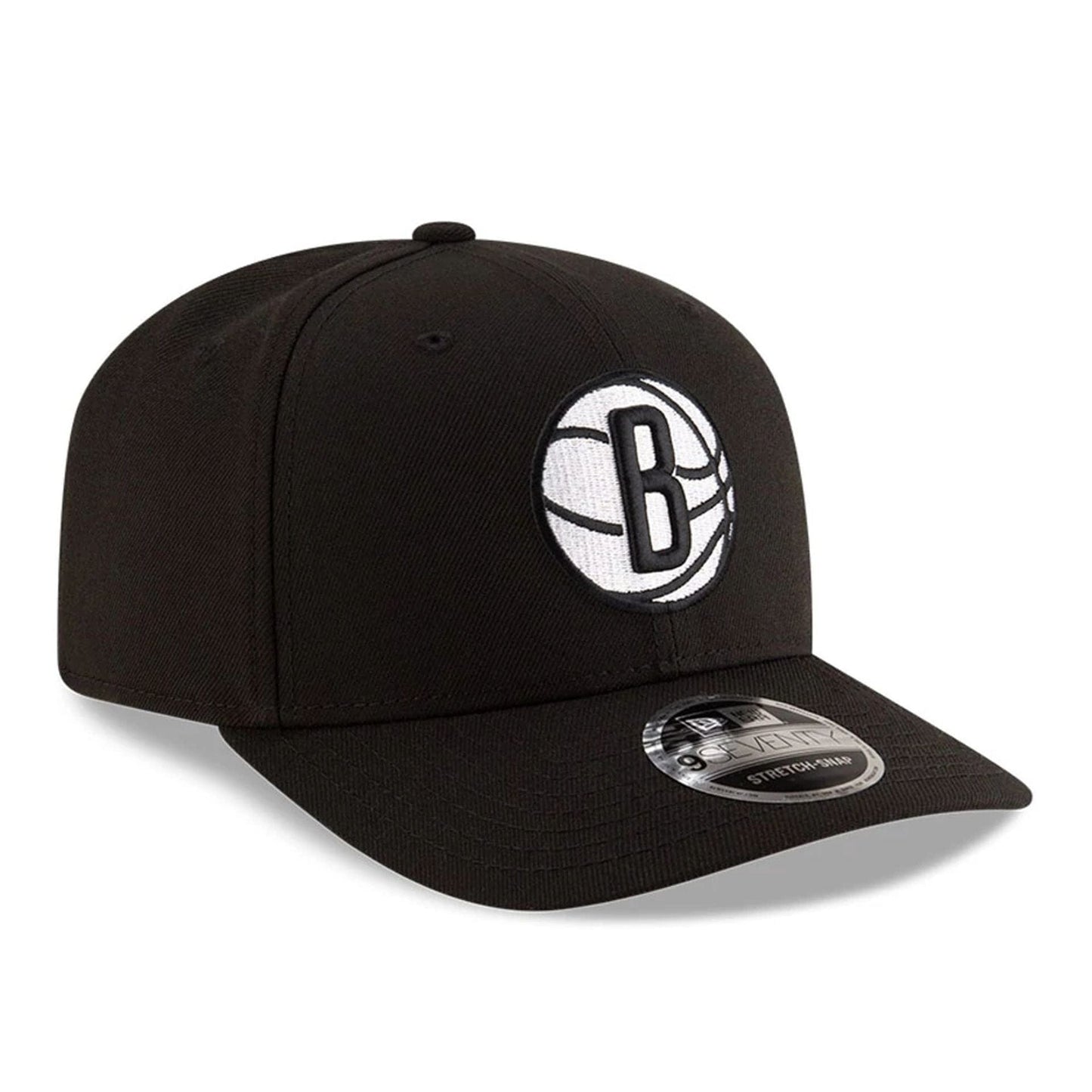 This is a Brooklyn Nets NBA Team Black 9SEVENTY Stretch Snap Adjustable Cap 4