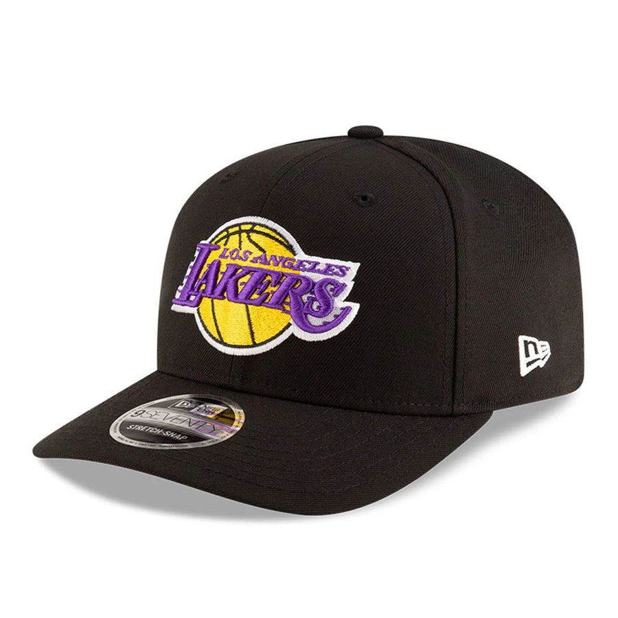 This is a LA Lakers NBA Team Black 9SEVENTY Stretch Snap Adjustable Cap 1