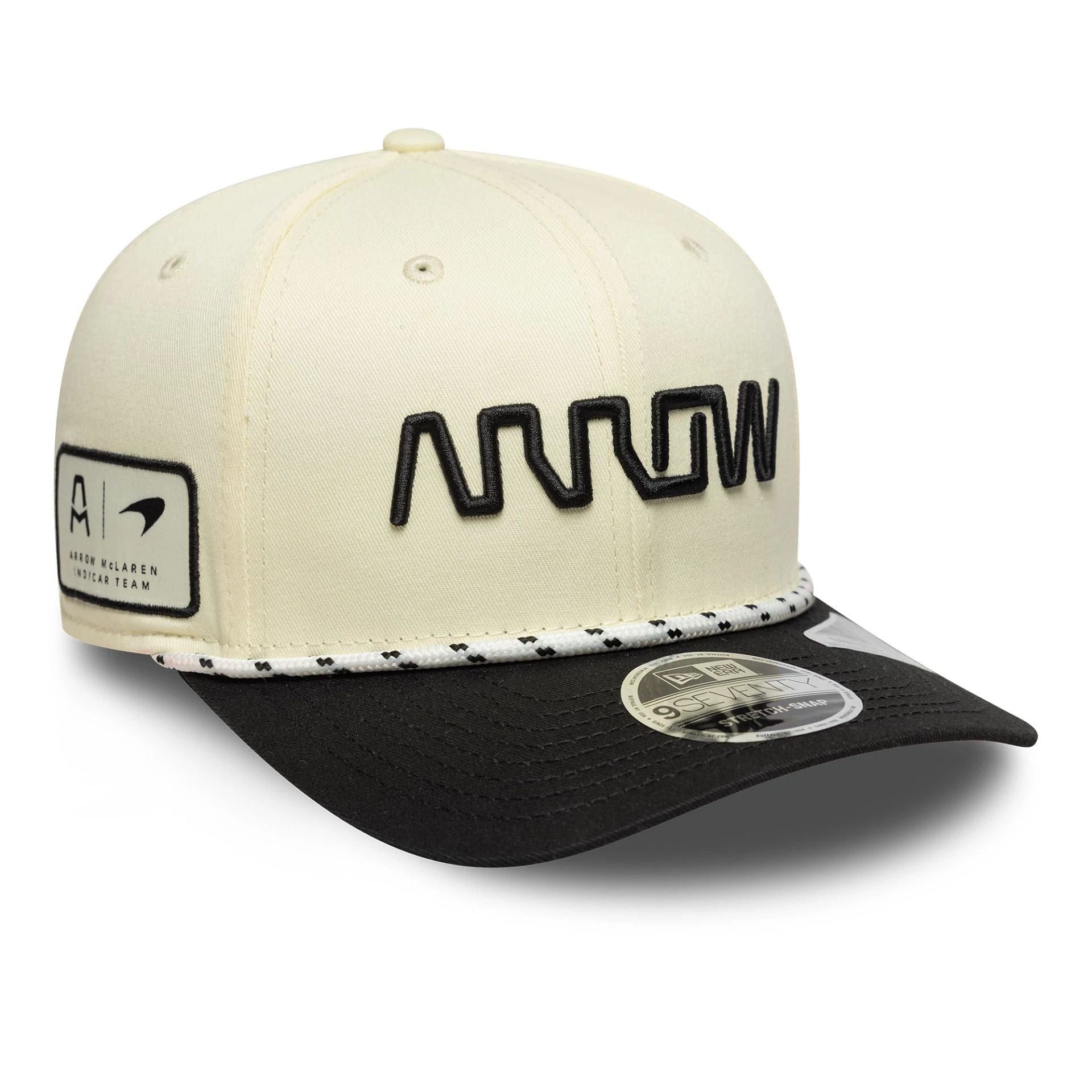 This is a Arrow McLaren Indycar Cream 9SEVENTY Stretch Snap Adjustable Cap 1