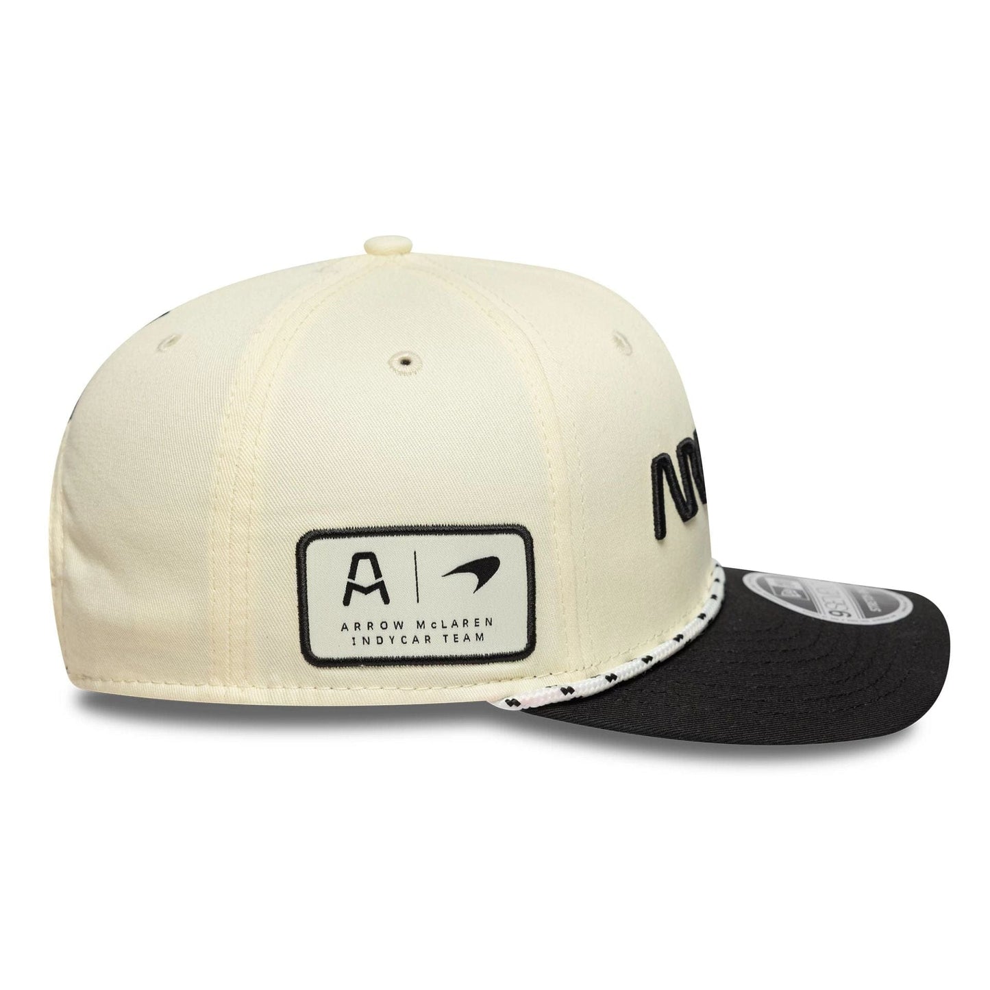This is a Arrow McLaren Indycar Cream 9SEVENTY Stretch Snap Adjustable Cap 4