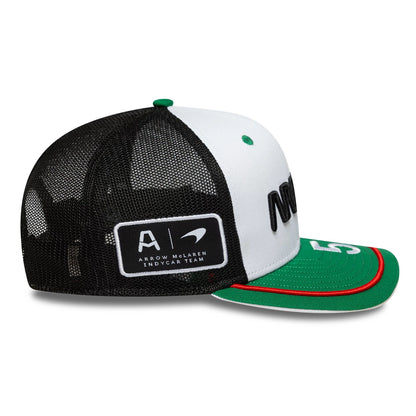 This is a Arrow McLaren Indycar Patricio O'Ward Green 9FIFTY Stretch Snap Adjustable Cap 5