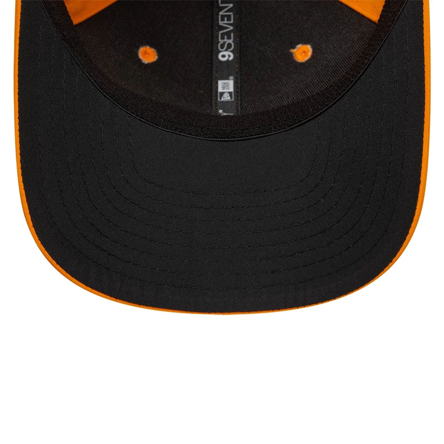 This is a McLaren Automotive P18 Stripe Bright Orange 9SEVENTY Stretch Snap Adjustable Cap 2