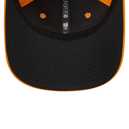 This is a McLaren Automotive P18 Stripe Bright Orange 9SEVENTY Stretch Snap Adjustable Cap 2