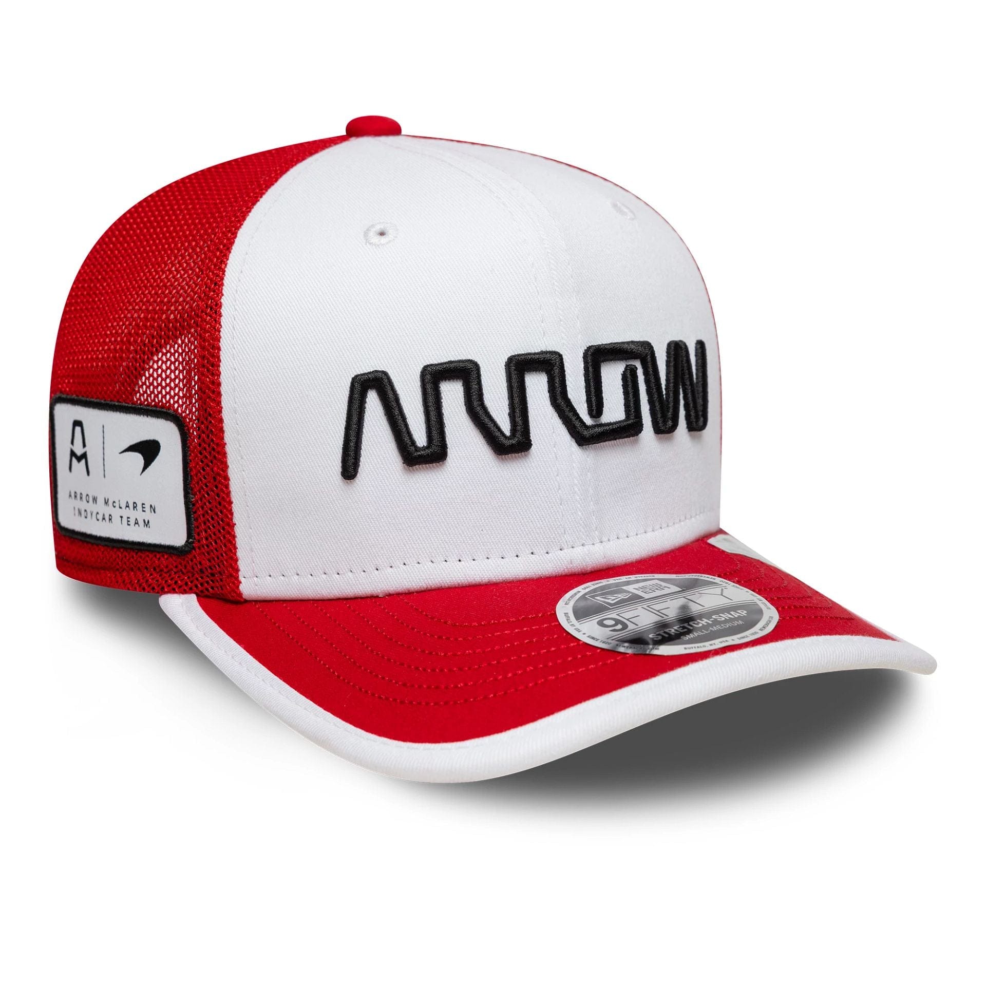 This is a Arrow McLaren Indycar Christian Lundgaard Red 9FIFTY Stretch Snap Adjustable Cap 1