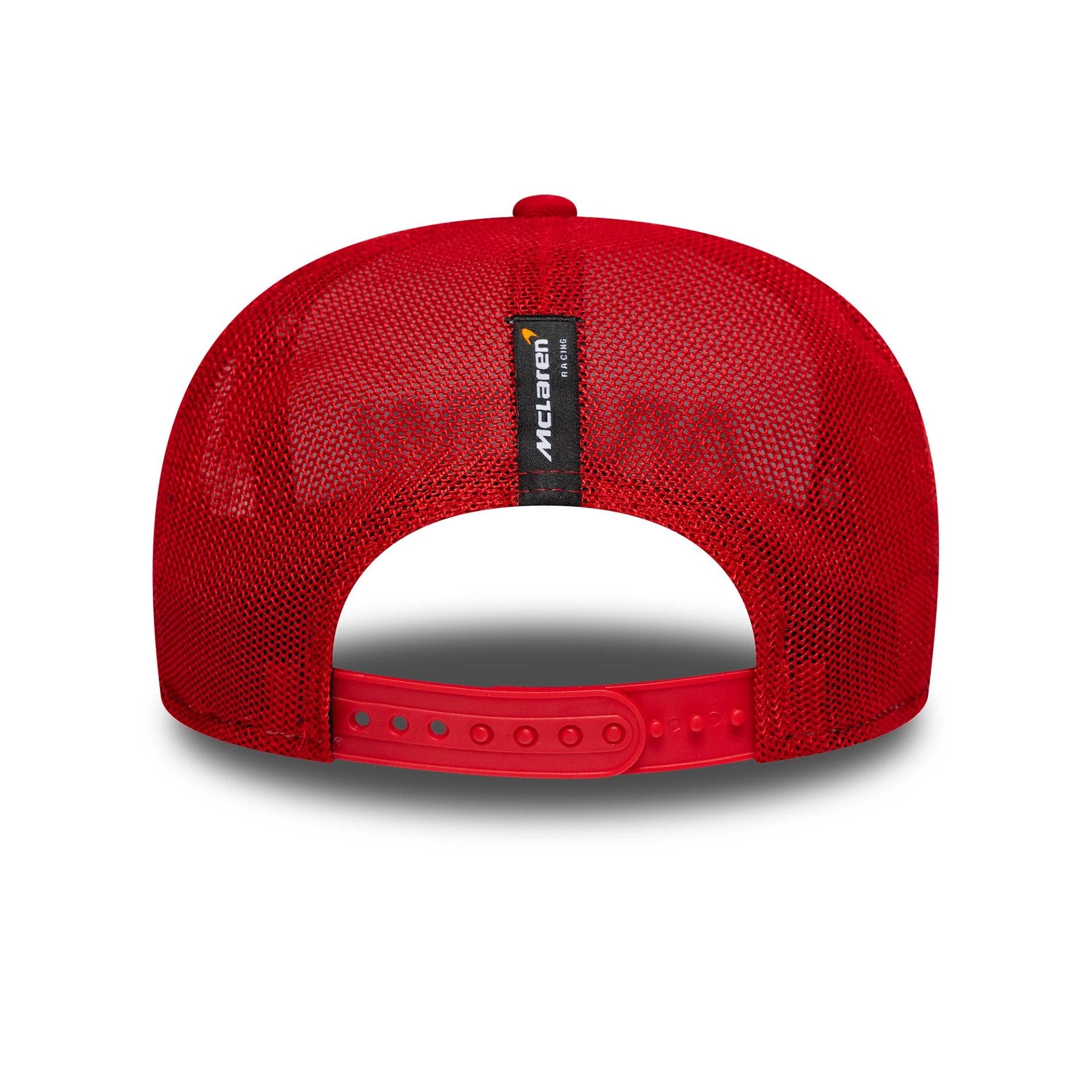 This is a Arrow McLaren Indycar Christian Lundgaard Red 9FIFTY Stretch Snap Adjustable Cap 7