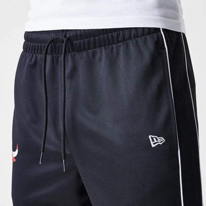 The Male model is wearing Chicago Bulls NBA Slim Black Track Pants 5
