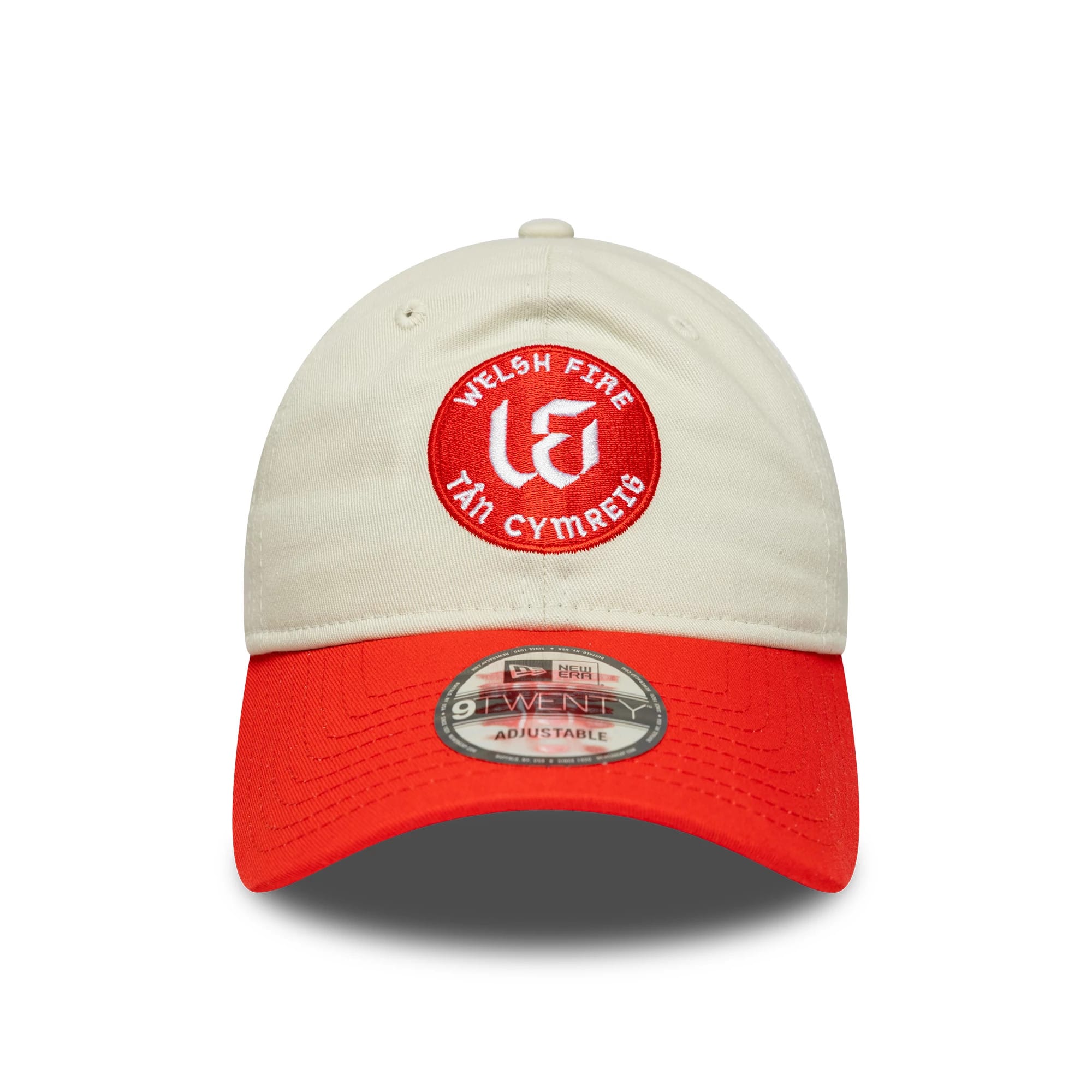 This is a Welsh Fire Tan Cymreig The Hundred 2025 Contrast Light Beige 9TWENTY Adjustable Cap 2