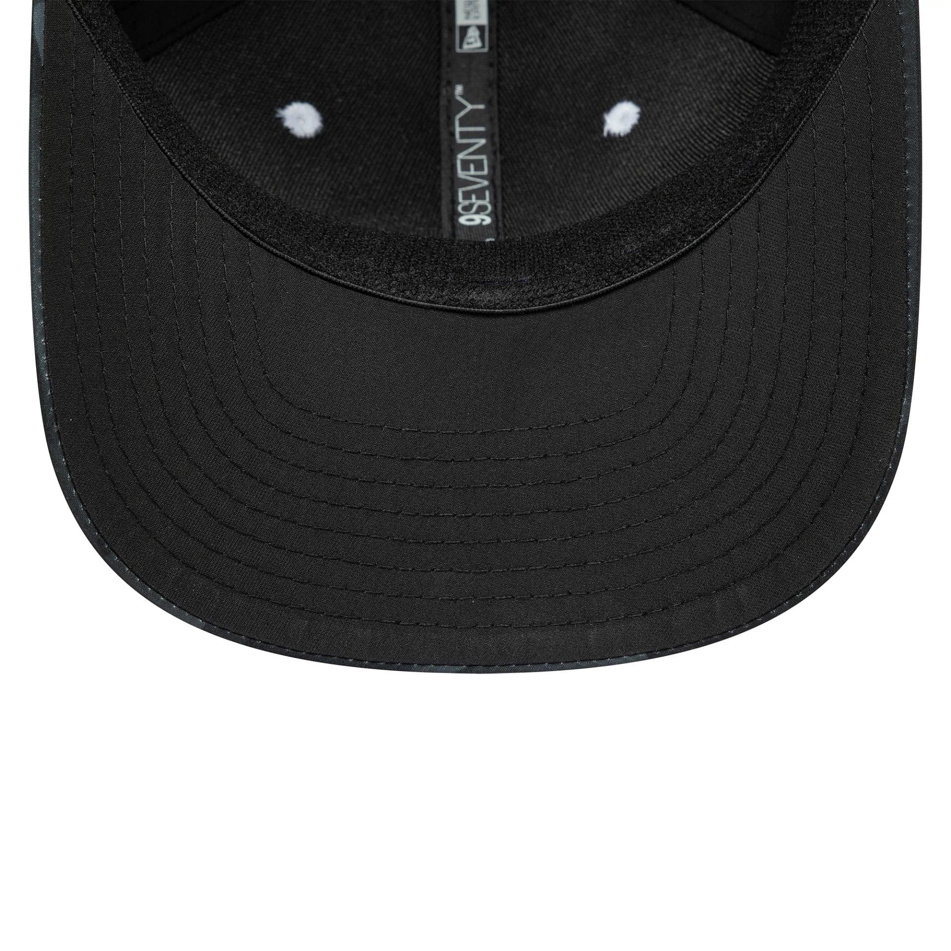 This is a Manchester Originals The Hundred 2025 All Over Print Black 9SEVENTY Stretch Snap Adjustable Cap 7