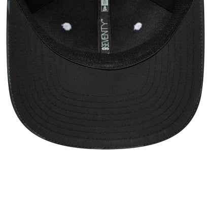 This is a Manchester Originals The Hundred 2025 All Over Print Black 9SEVENTY Stretch Snap Adjustable Cap 7