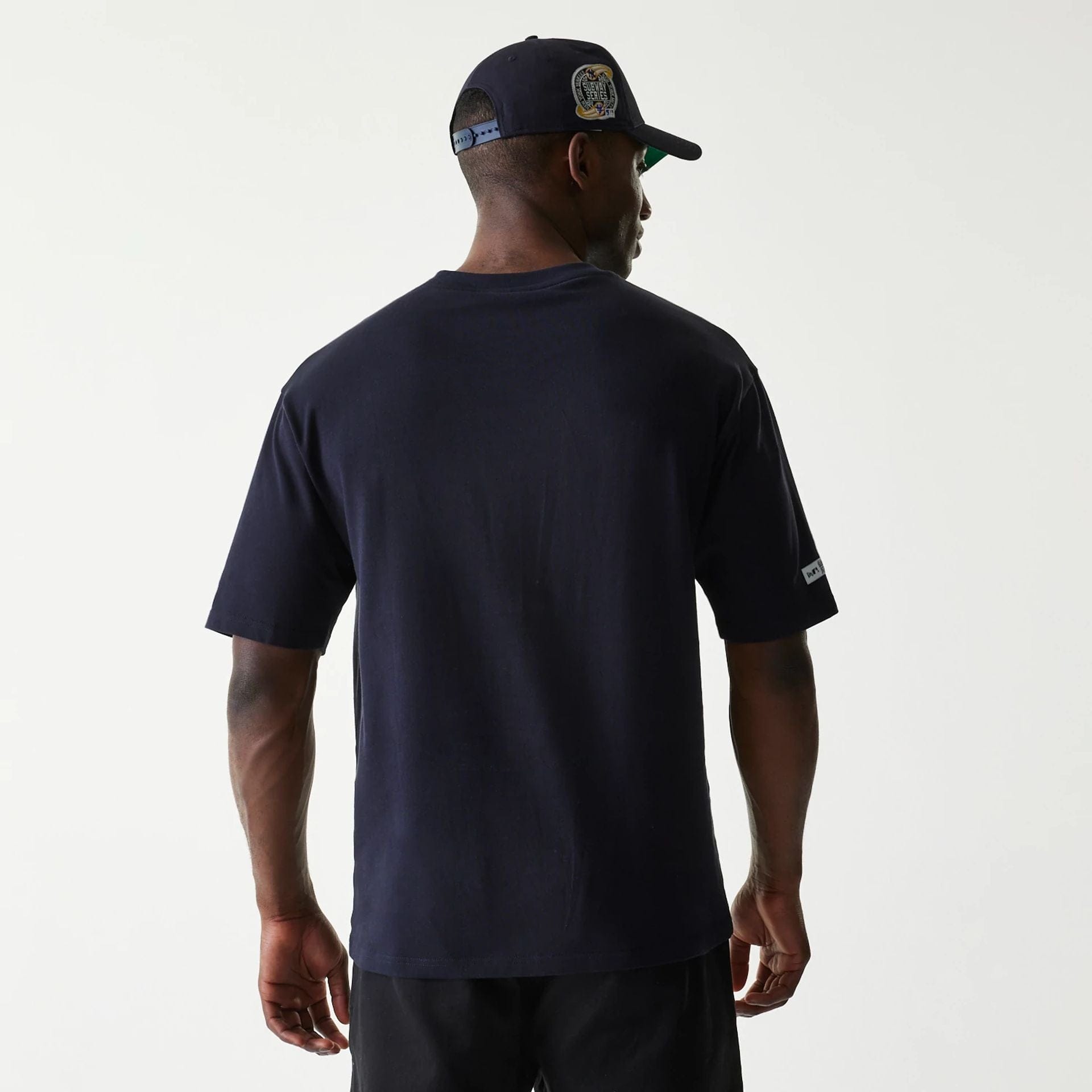 The Male model is wearing MLB Subway Series Navy Oversized T-Shirt 2