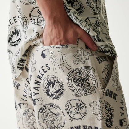 The Male model is wearing MLB Subway Series All Over Print Cargo Trousers 6