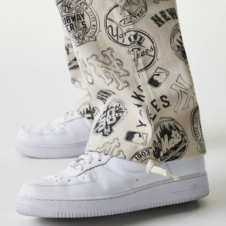 The Male model is wearing MLB Subway Series All Over Print Cargo Trousers 7