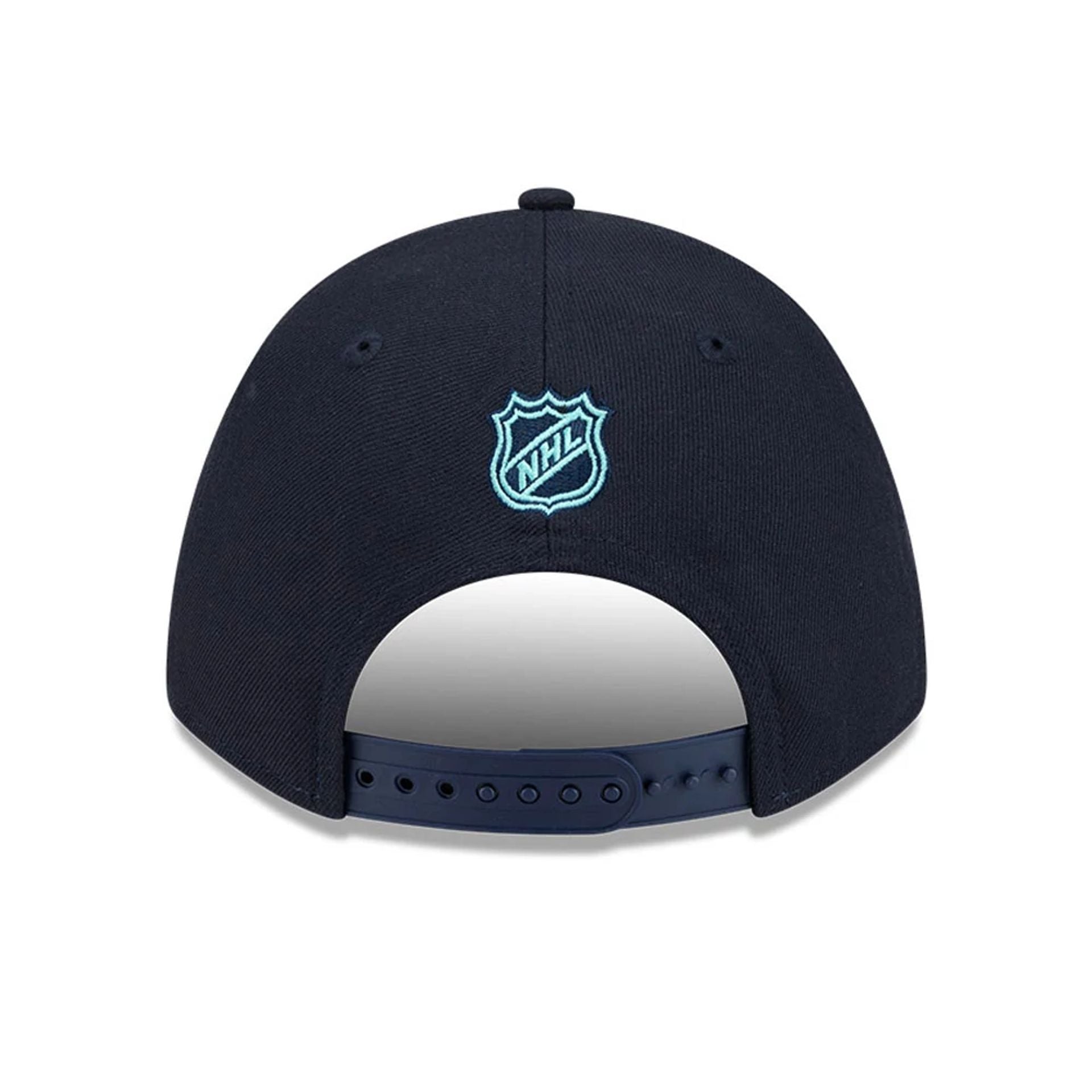 This is a Seattle Kraken NHL Team Navy 9FORTY M-Crown Adjustable Cap 7